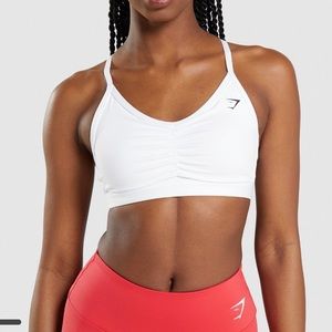 GYMSHARK RARE COLOR S Ruched Sports Bra in Soft White/Ivory
